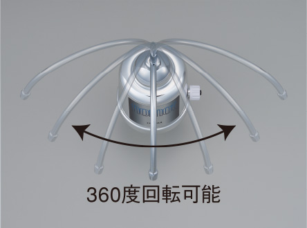 蛇口は360度回転可能